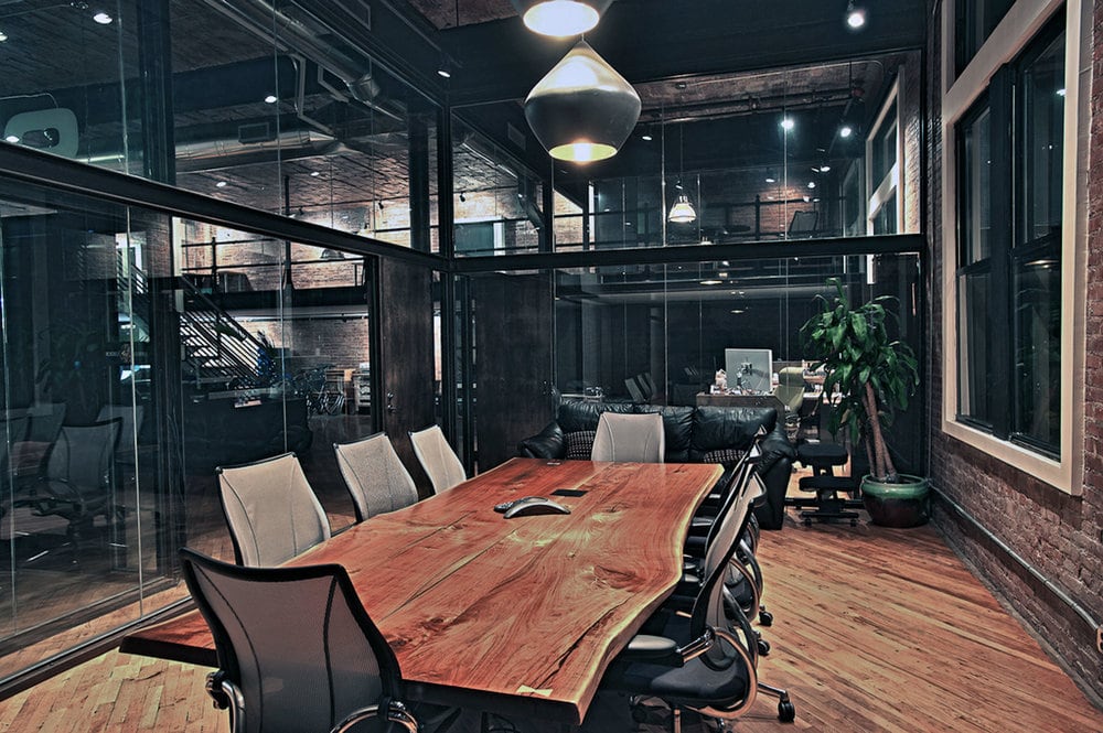 Conference table as part of a boardroom layout