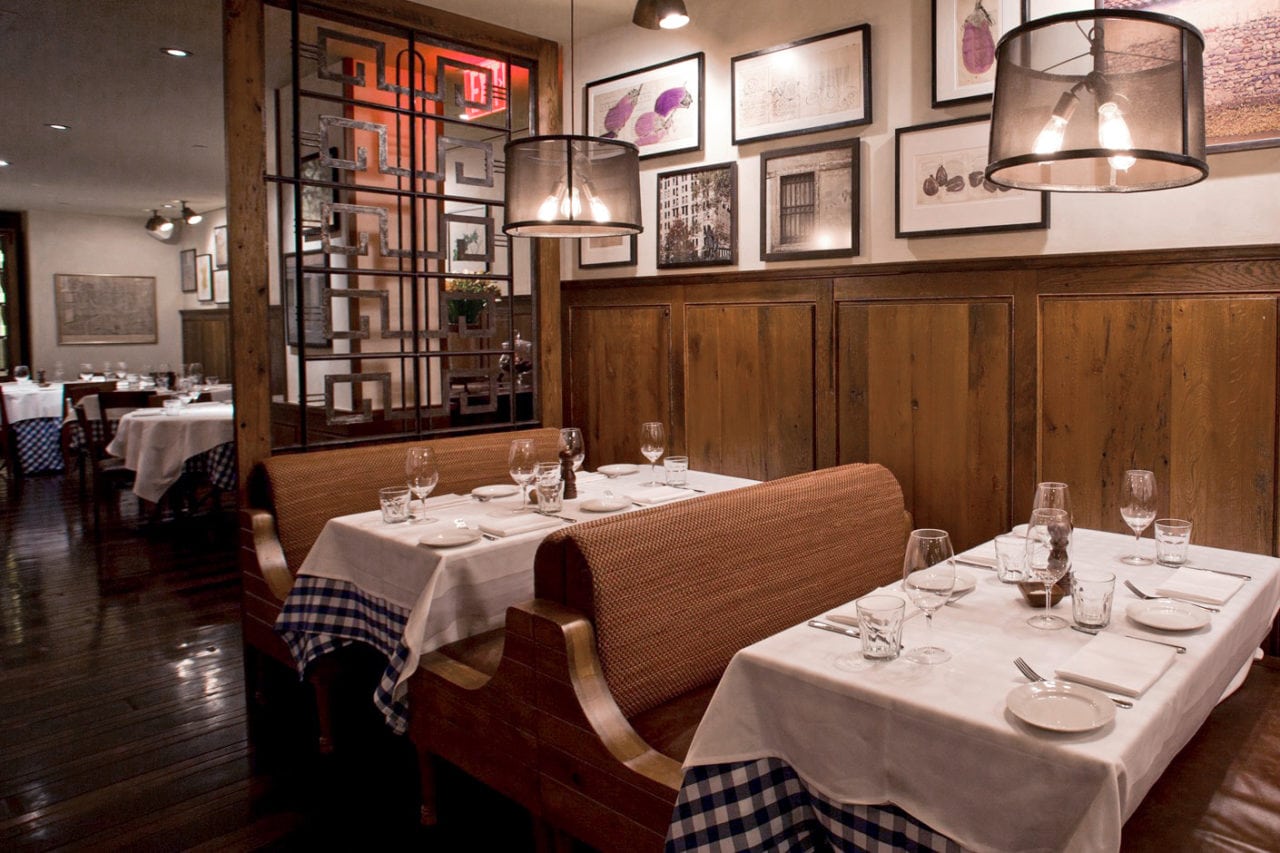 Custom restaurant furniture - dining booths at Maialino