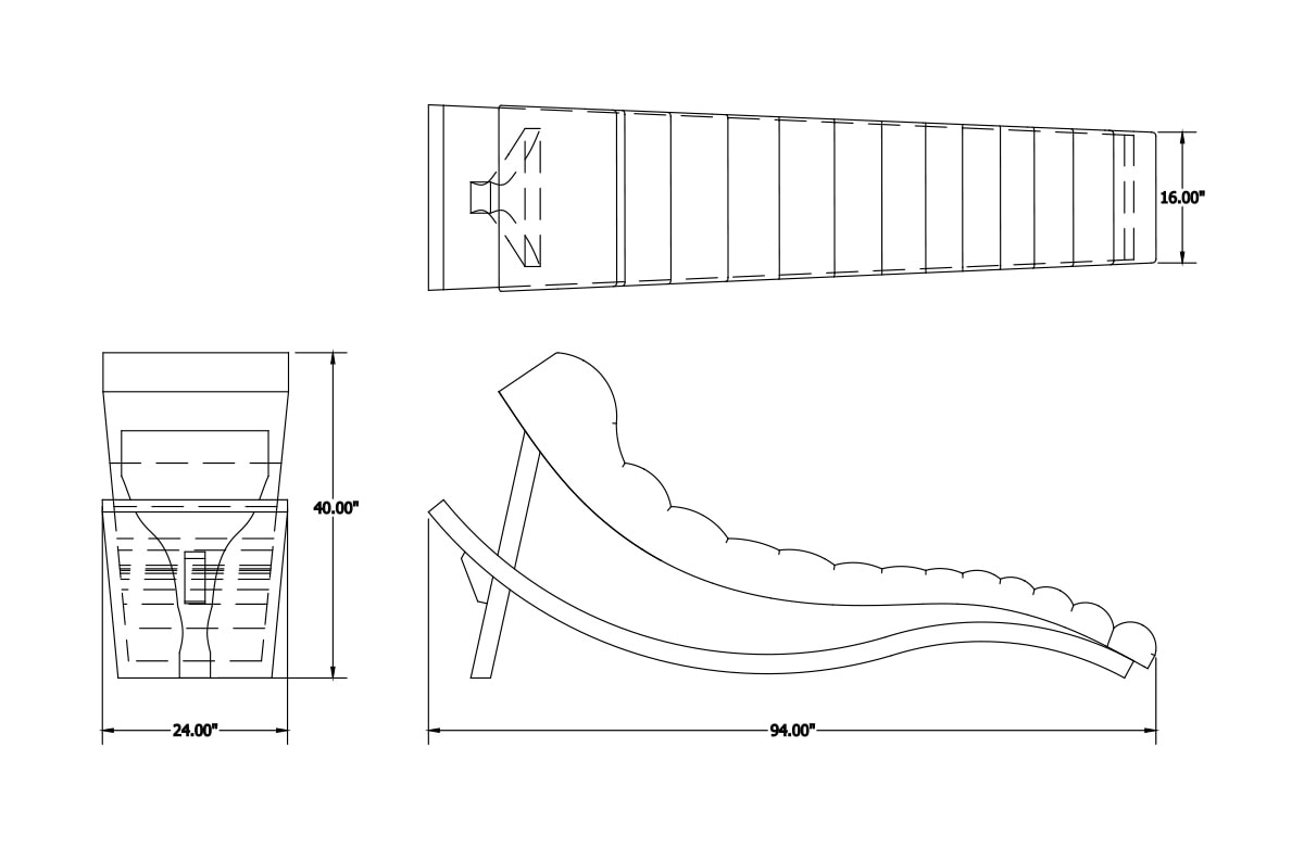 design blueprint for the Luxury chaise lounge - Wave by SENTIENT